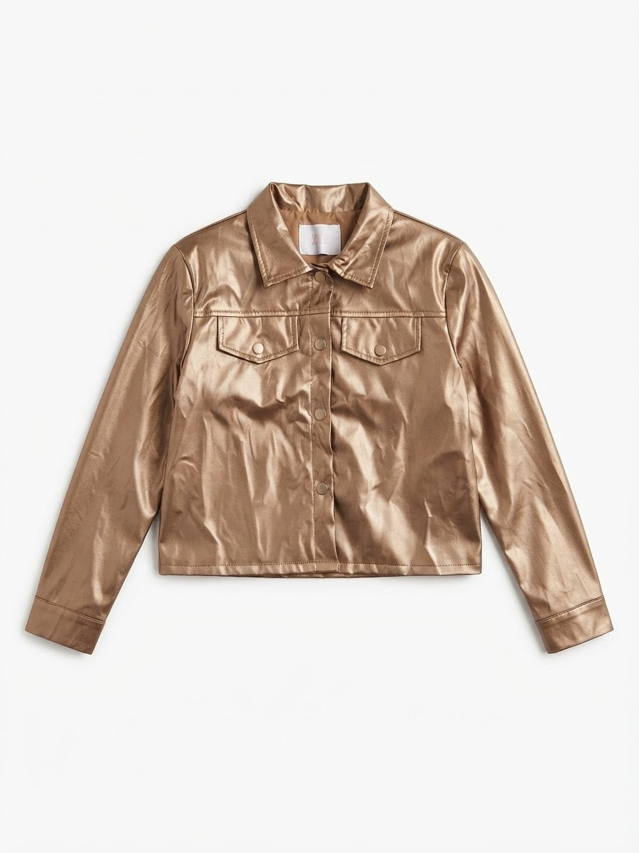 ✨ Set niña 3 piezas metálico con blusa de corazón