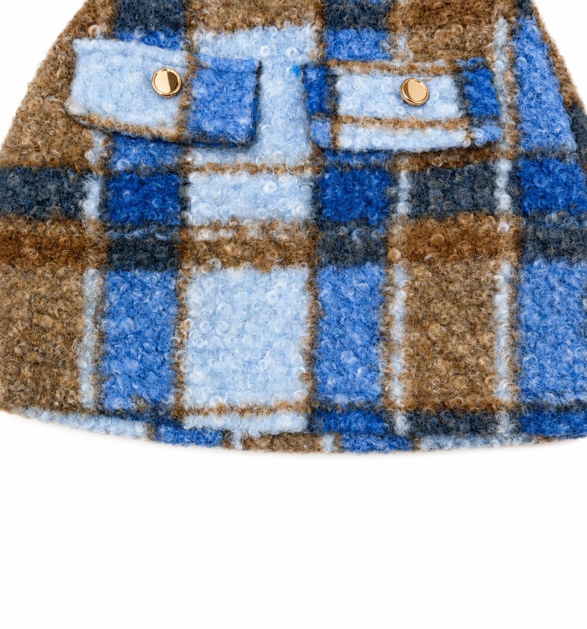Falda niña – Estampado a cuadros con botones dorados