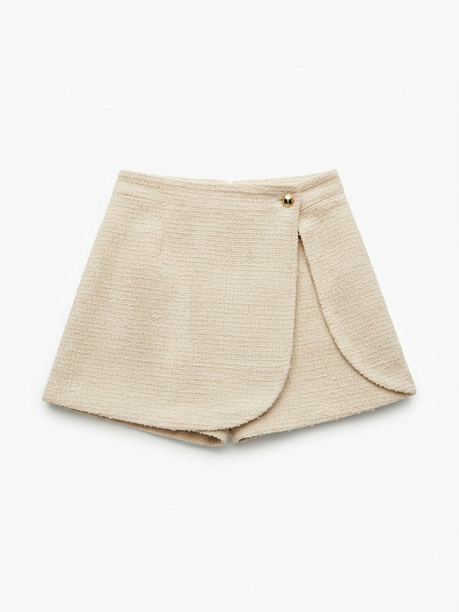 🤍 Set niña 2 piezas blazer y short falda beige