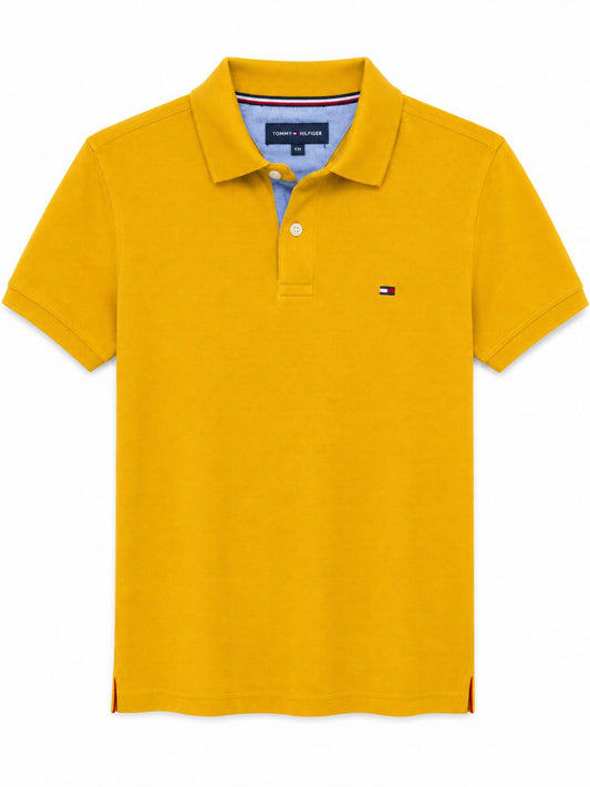 Playera Caballero chica polo T@MMY HILFG@R  mostaza