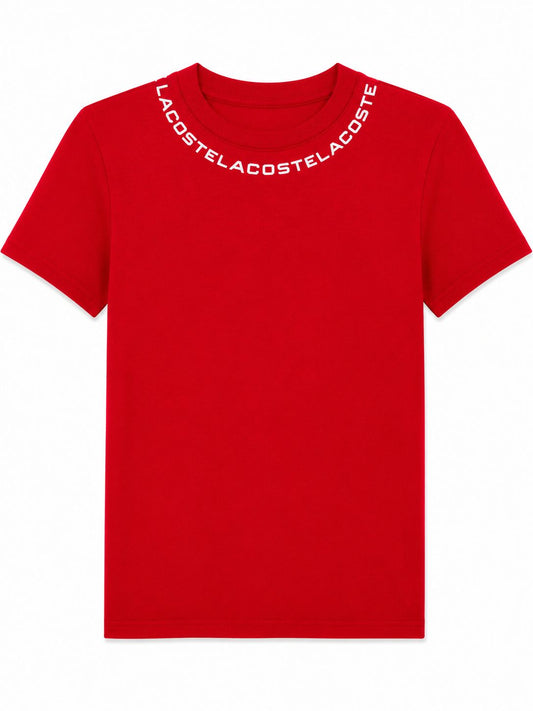 Playera Caballero chica redondo L@COST ROJO