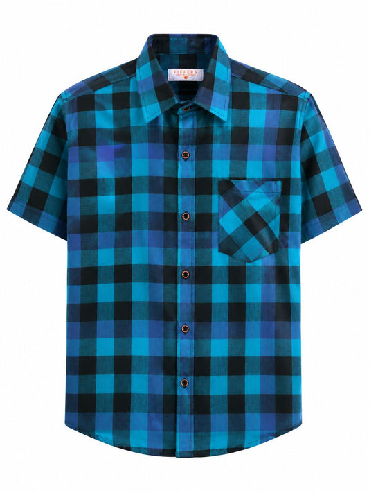 Camisa Caballero  chica FIFF@RS Cuadros Azul Turquesa
