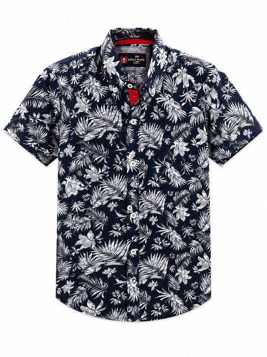 Camisa Caballero chica L@LLY PLATIN@ Tropical Azul Marino