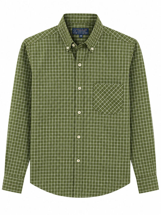Camisa Caballero chica FIRST Y @NE Cuadros Verde Olivo