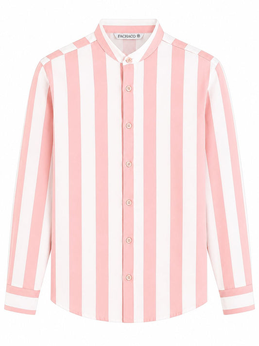 Camisa Caballero chica FACH@CO  Rayas Rosa y Blanco