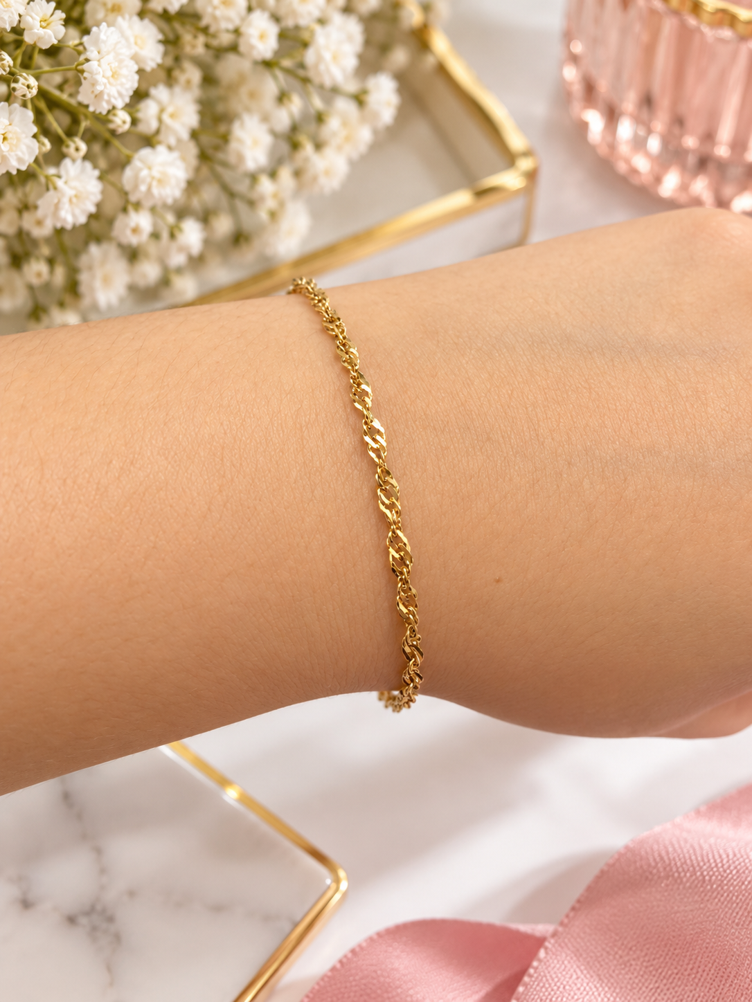 Pulsera dama eslabones entrelazados