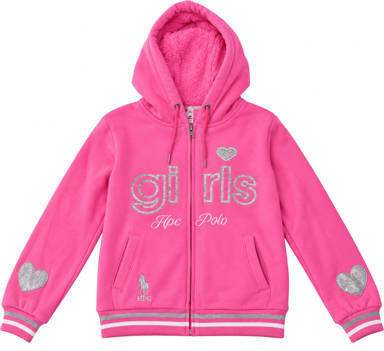 Set niña rosa con sudadera y pantalón girls