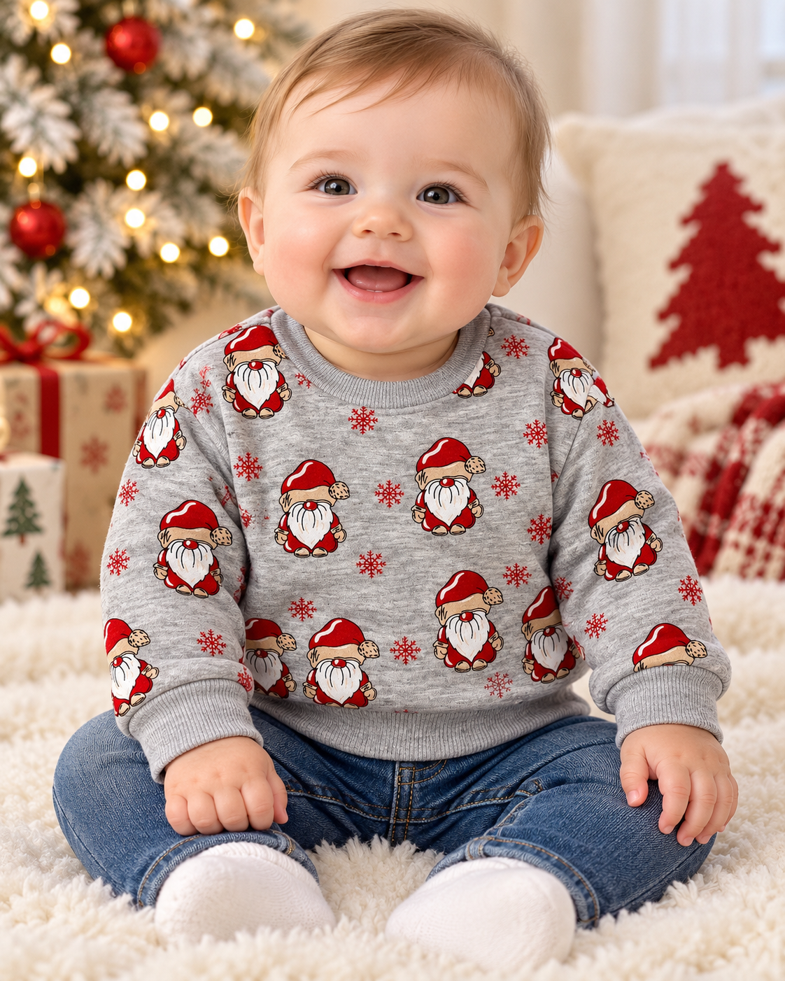Suéter Unisex Infantil Navideño con Estampado de Duendecitos 🎄❤️