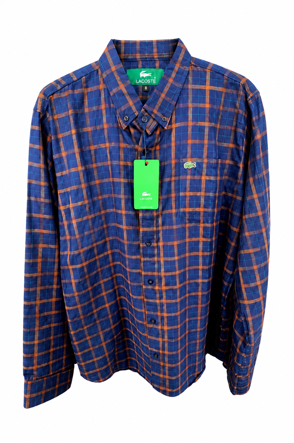 Camisa de caballero grande LAC@STE azul con café