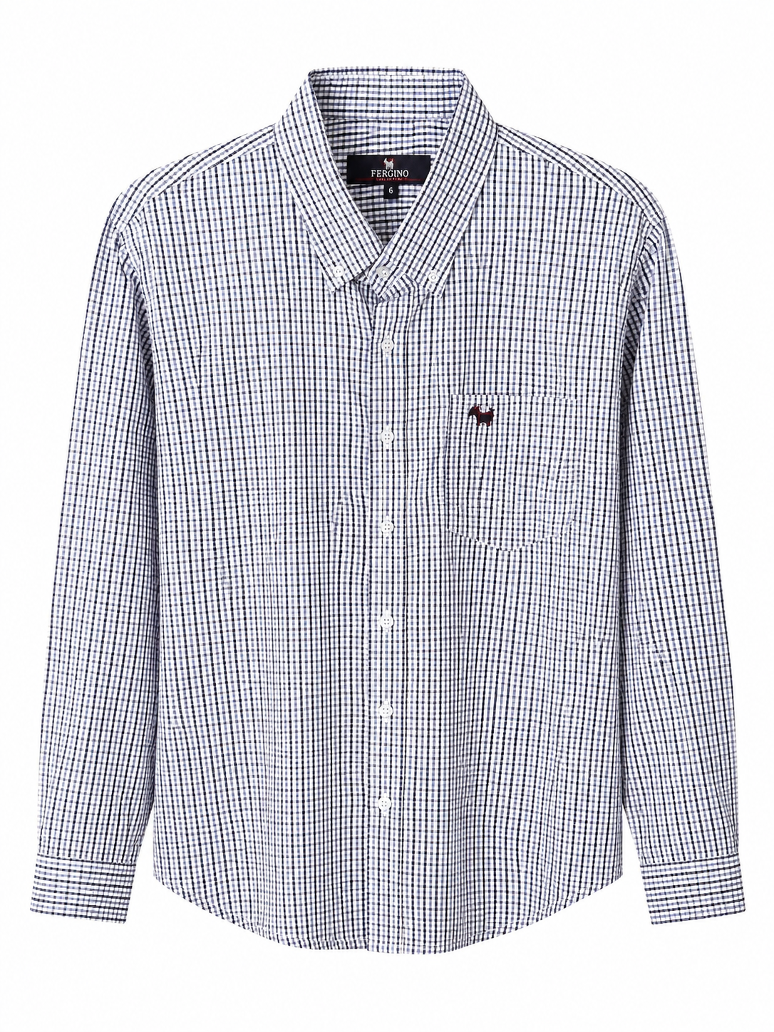 Camisa caballero grande LAC@STE de cuadro blanco con azul