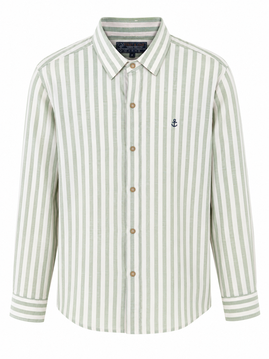 Camisa caballero grande FIRST Y @NE verde con blanco