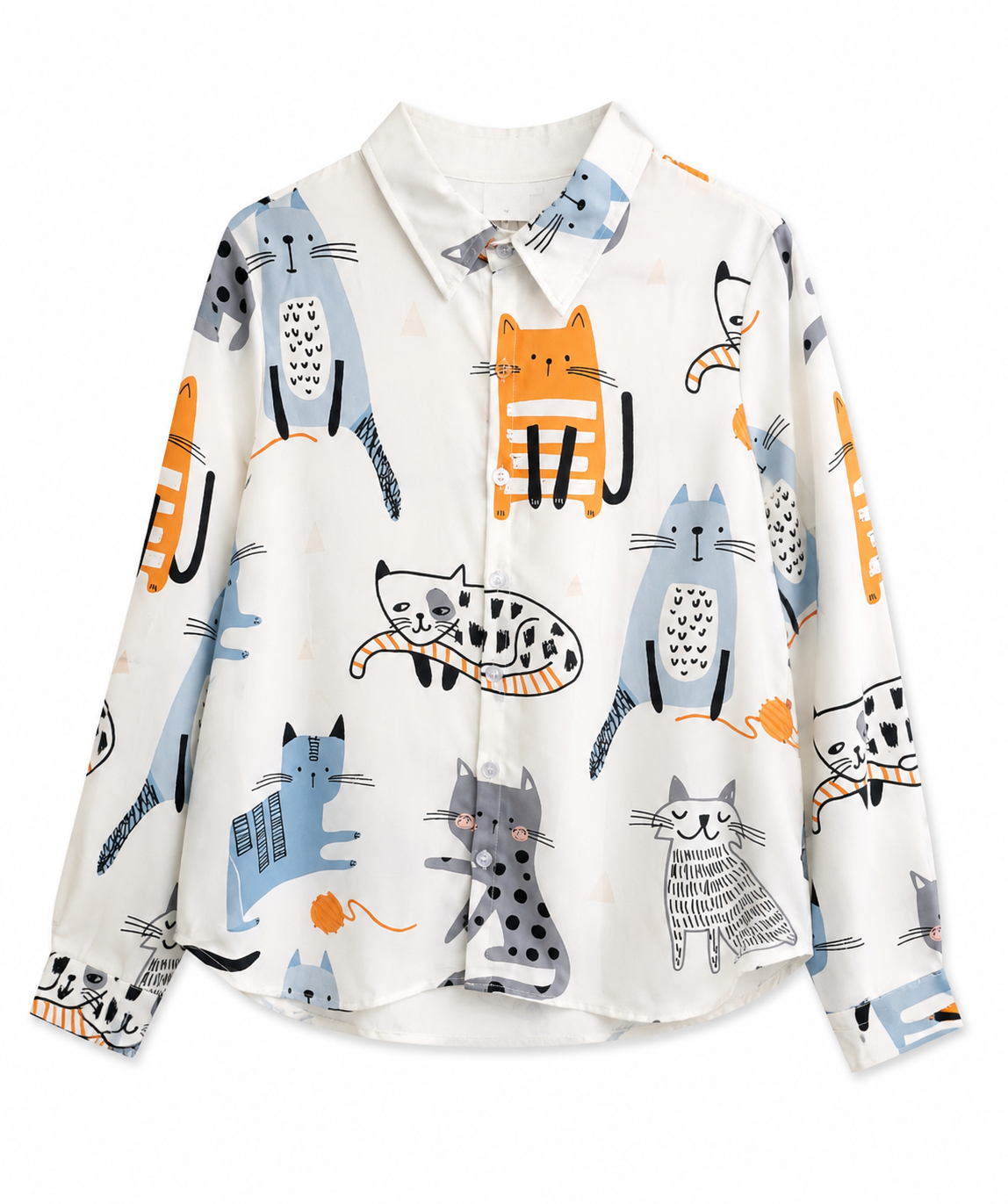 Blusa dama chica blanca con gatos SH@IN