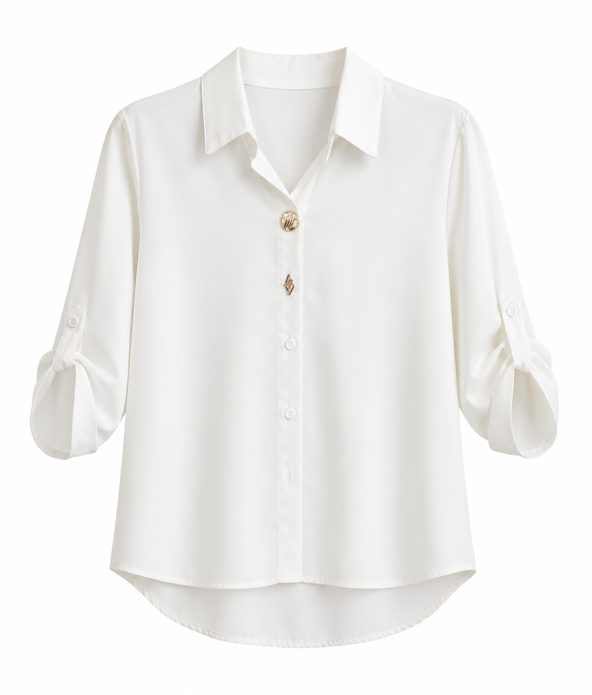 Blusa dama chica blanca con accesorios dorados KRISC@R