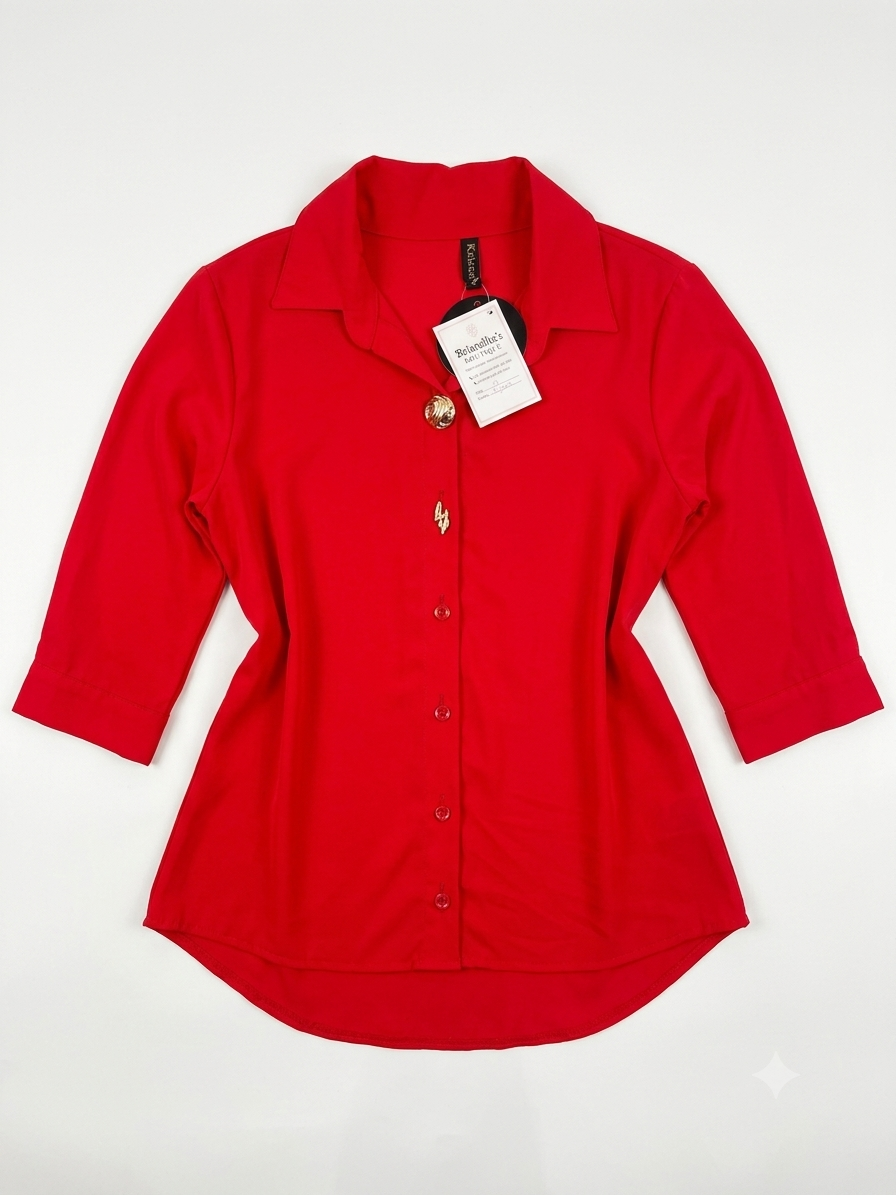 Camisa dama chica roja KISC@R