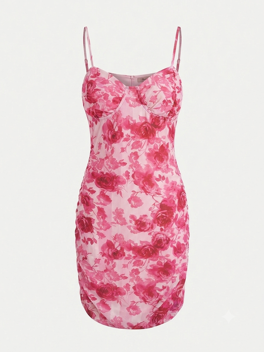 Vestido floreado  dama mediano SH@IN