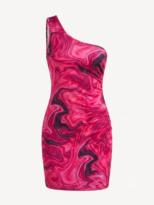 Vestido dama extra chico rosa marmoleado SH@IN