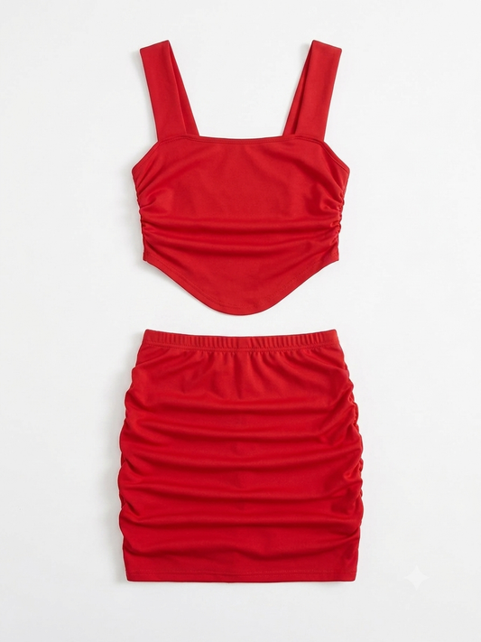 Conjunto dama extra chico rojo