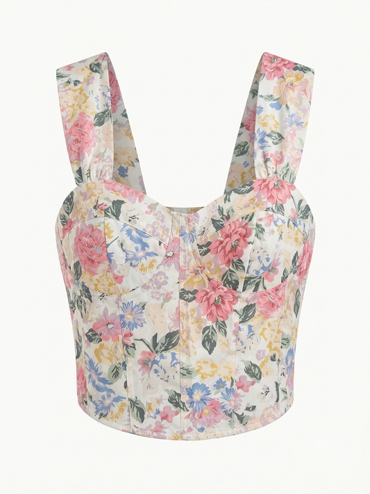 Blusa top dama mediana floreada  SH@IN