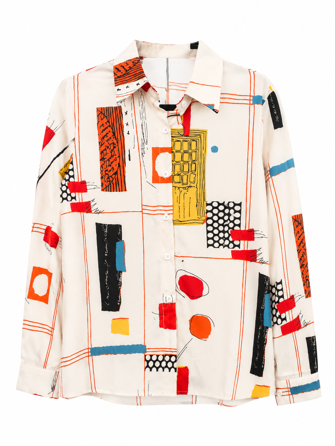 Camisa dama mediana estampado abstracto moderno SH@IN