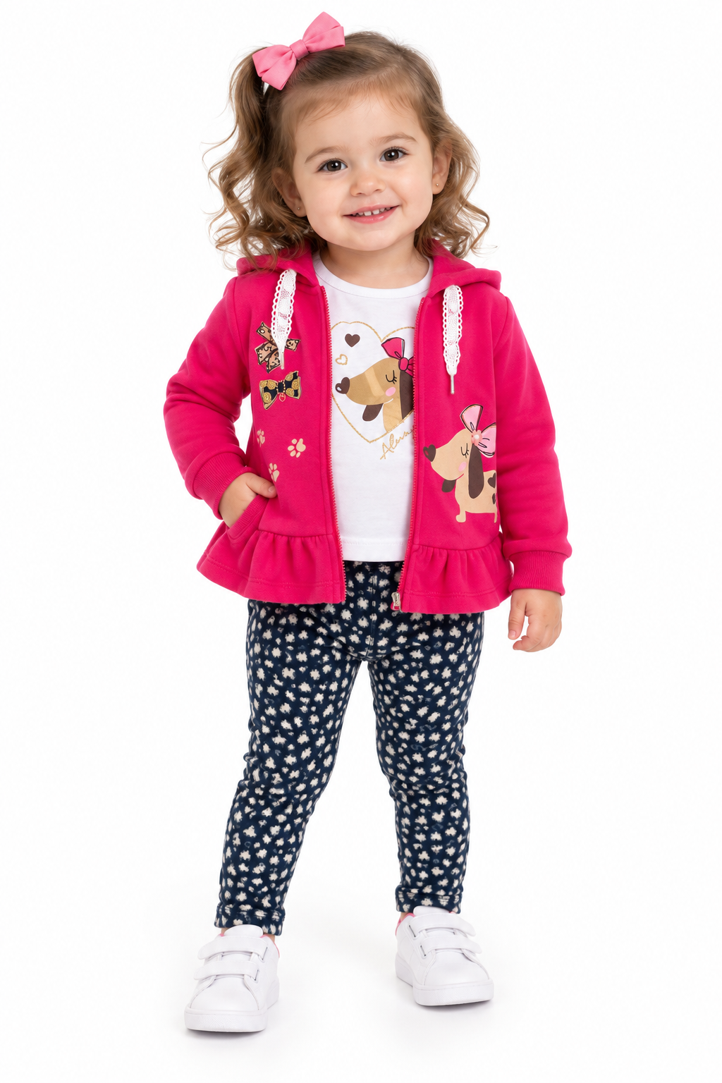 Set niña perrito fucsia 3 piezas 🎀🐶