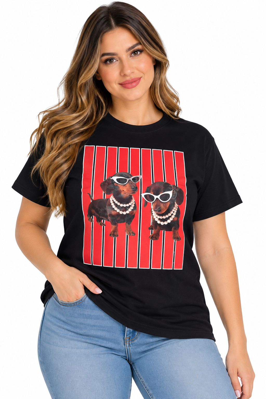 Blusa dama con estampado de perritos fashion 🐶❤️