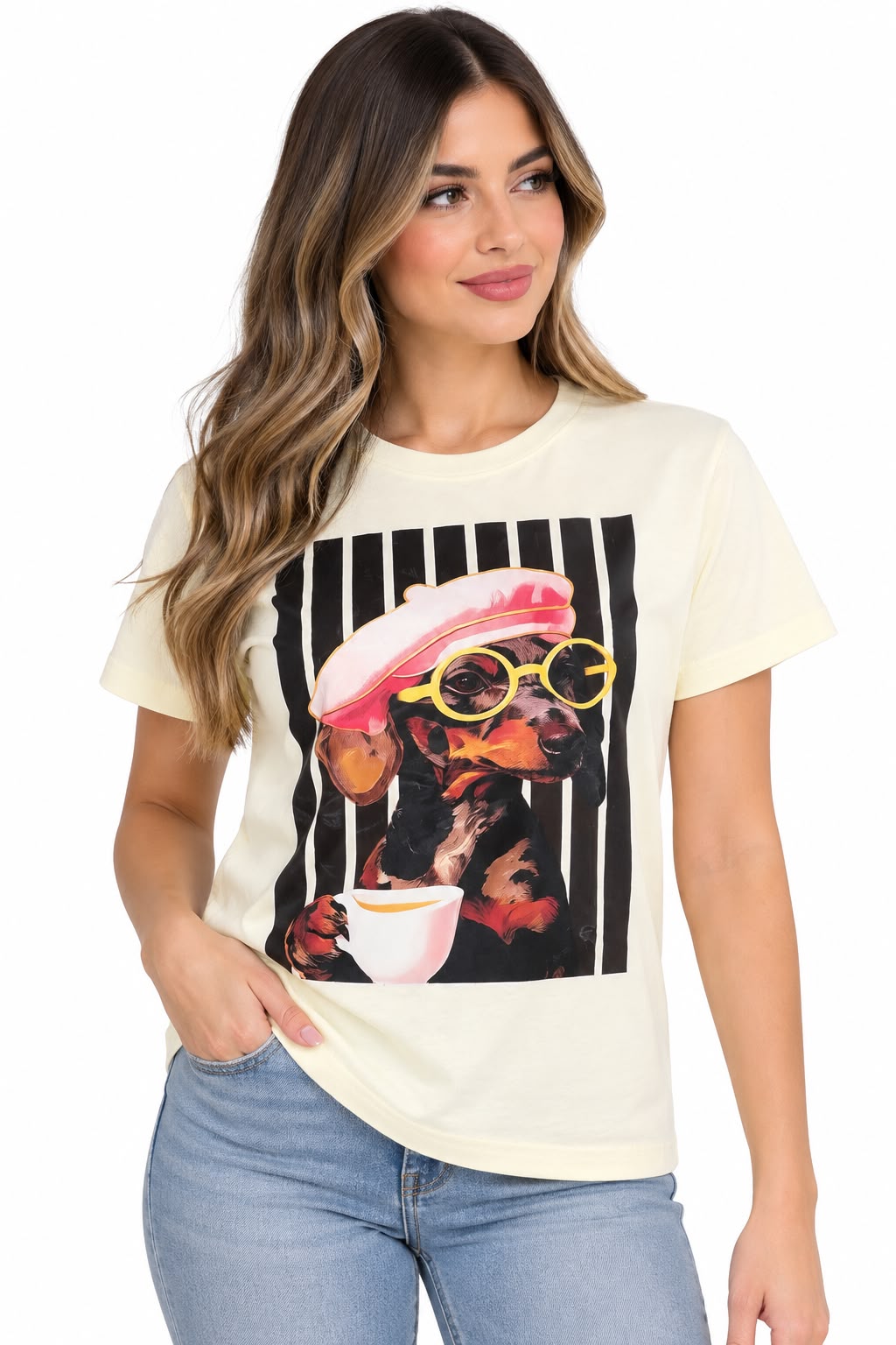 Blusa dama Coffee & Chic Vibes ☕🐶💗