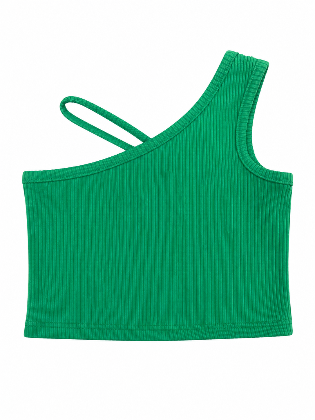 Blusa niña crop verde de un hombro