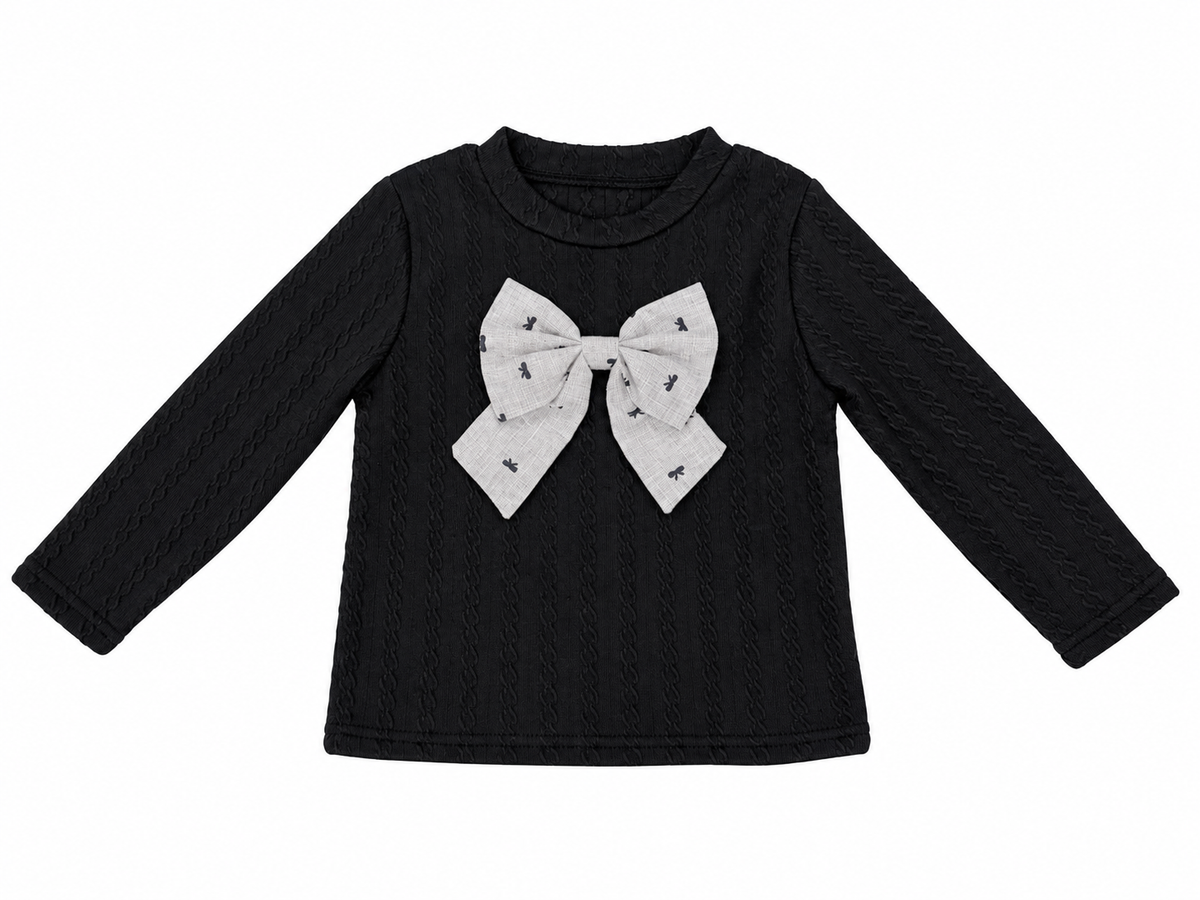 Set Niña Elegance con Moños y Falda Plisada