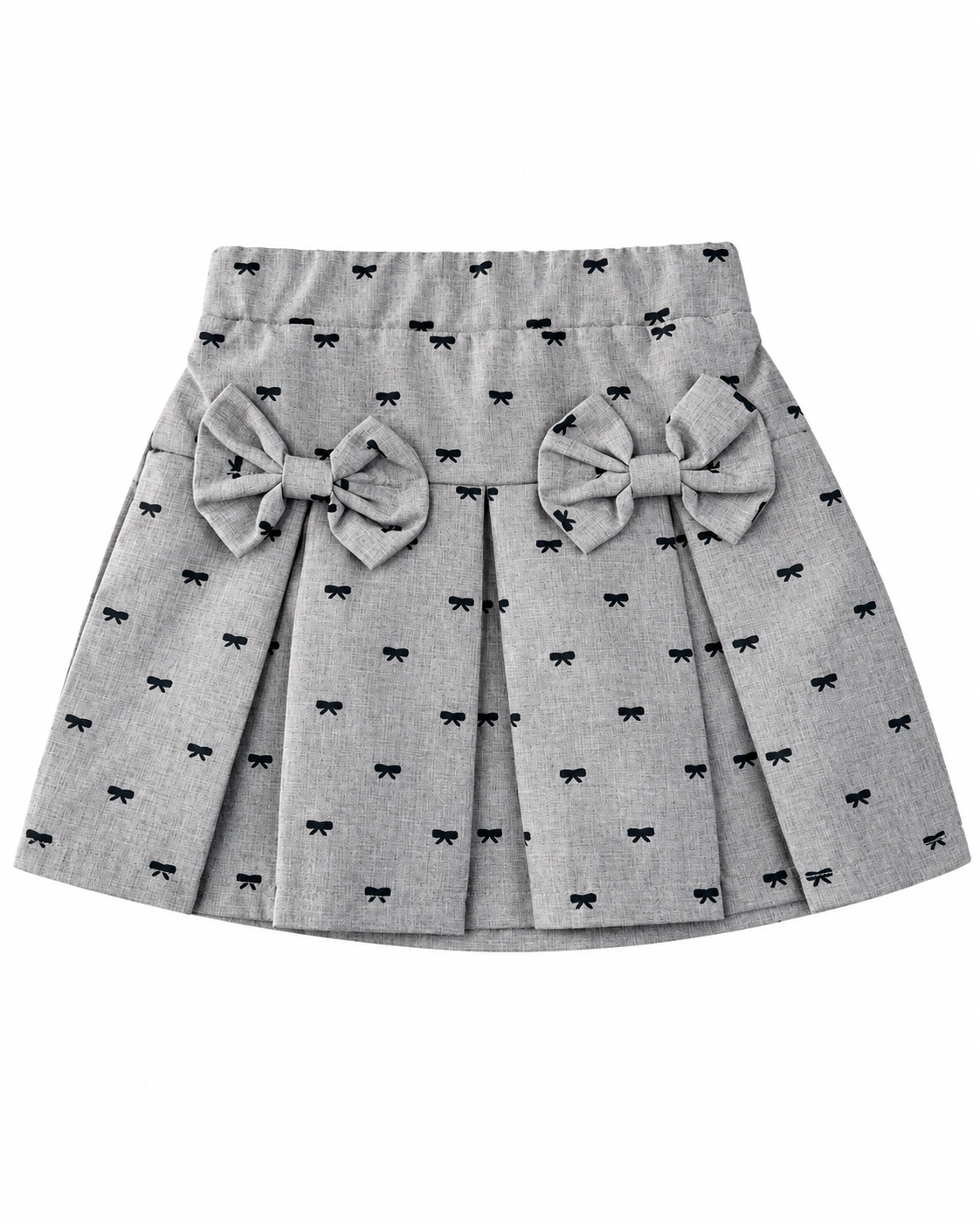 Set Niña Elegance con Moños y Falda Plisada